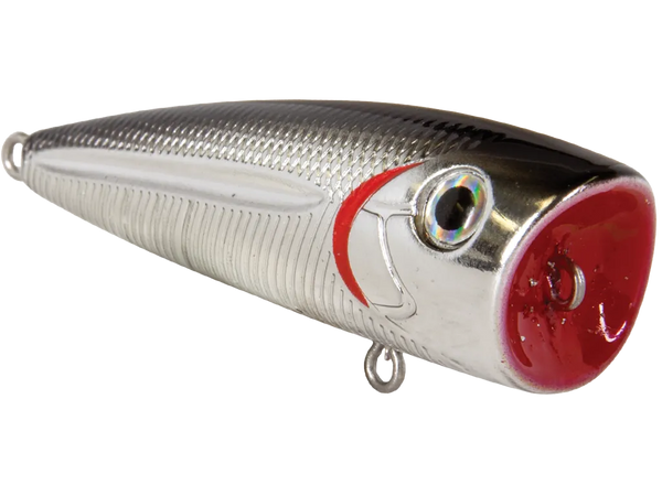 Livingston Lures Walk N Pop 77 Popper: Black Back Chrome