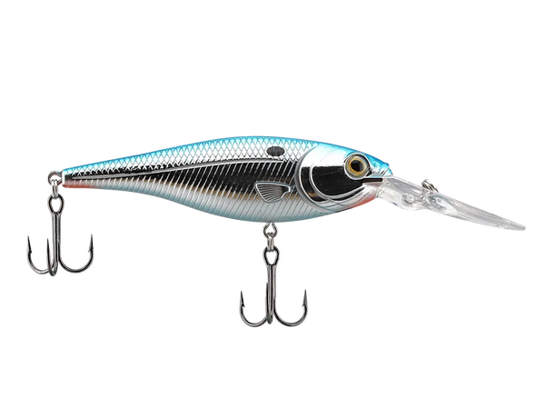 Livingston Lures Walleye Shad 90: Blue Red Chrome 