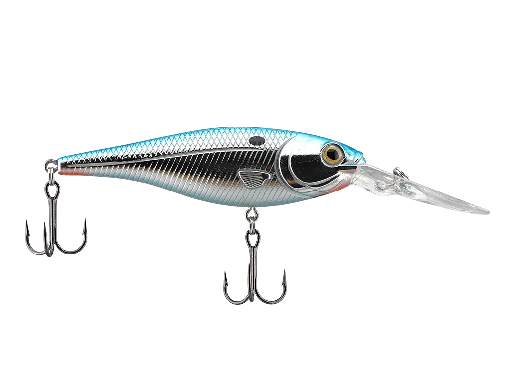 Livingston Lures Walleye Shad 90: Blue Red Chrome 