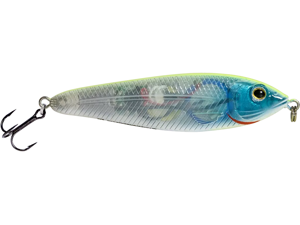 Livingston Lures EBS Jigging Spoon: Chartreuse Blue Shiner