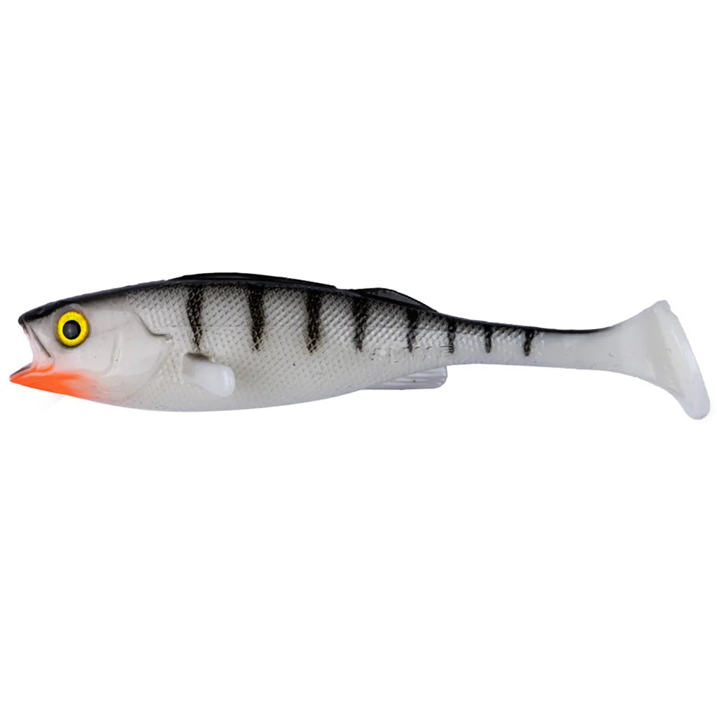 LMAB KOFI Perch Shad 11cm: White Tiger UV