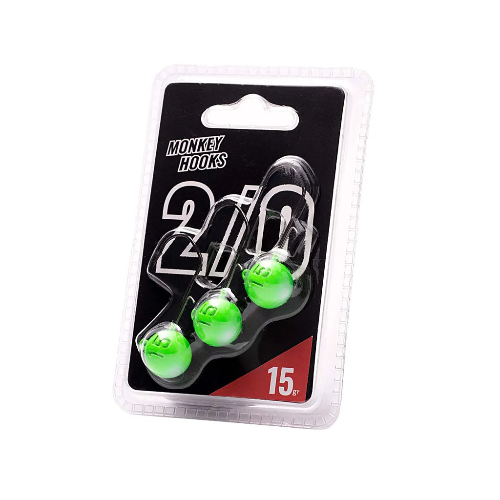 Monkey Lures Monkey Hooks 2/0: Green/White