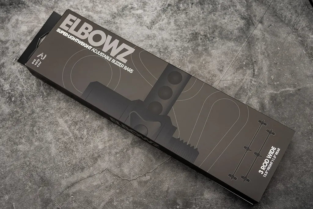 OMC ELBOWZ 3 Rod Wide Black Anodised Aluminium