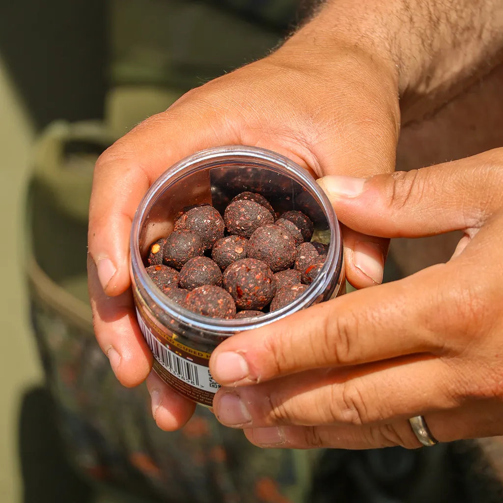 OMC Paella Boosted Cured Hardened Hookbaits: 15mm & 18mm