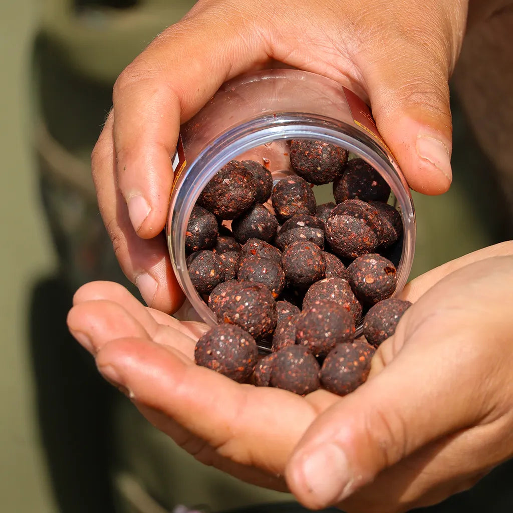 OMC Paella Boosted Cured Hardened Hookbaits: 15mm & 18mm